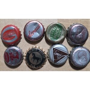 Vintage Beer Bottle Cap Lot Straub Gibbons Genesee Black Horse Stegmaier 1970s ?